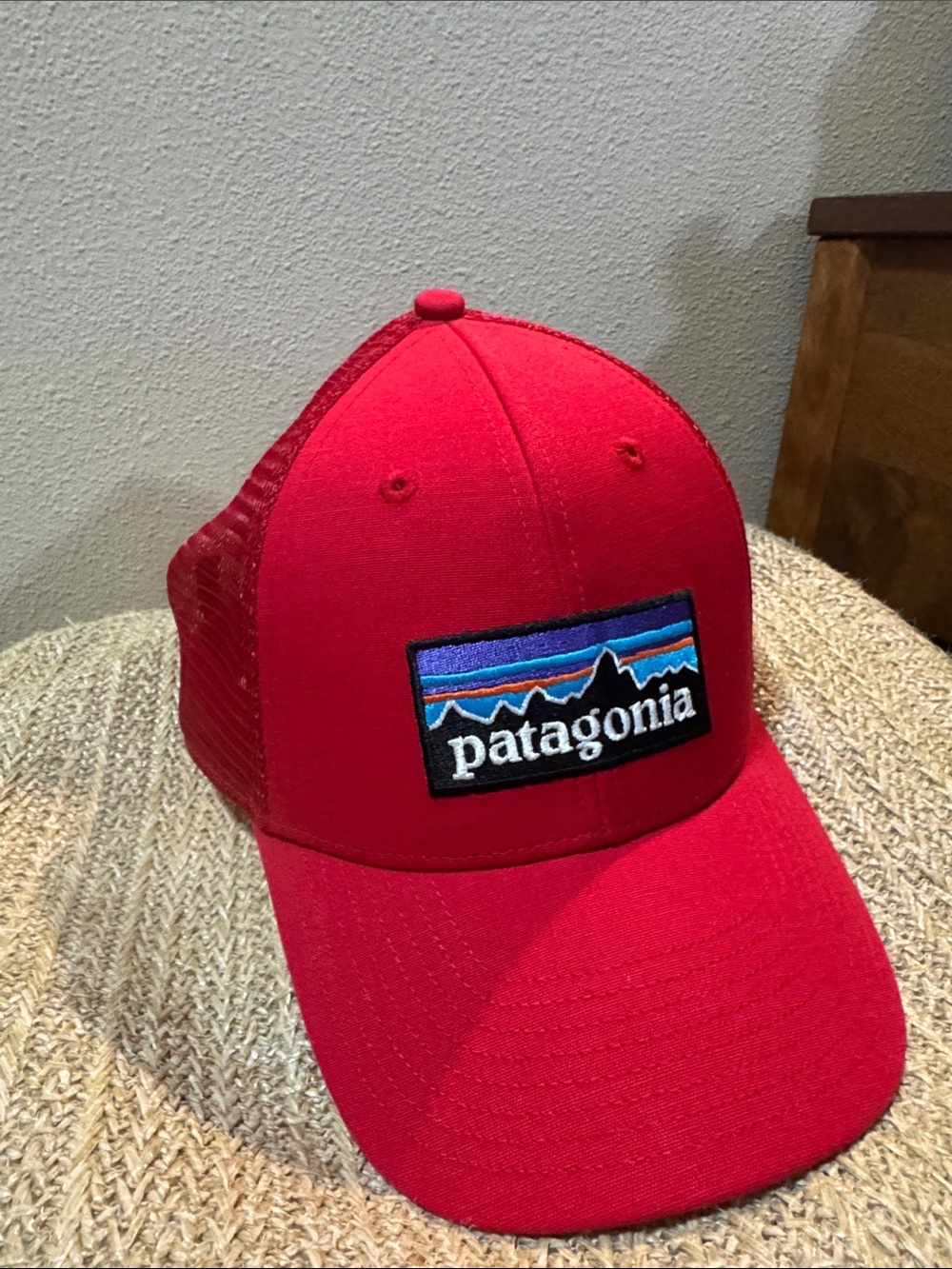 Patagonia Bright Red Patch Logo Trucker Cap
